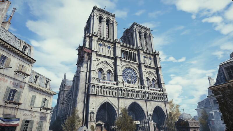 The cathedral features in great detail in Assassin’s Creed Unity, which Ubisoft is giving away free to PC users for one week.