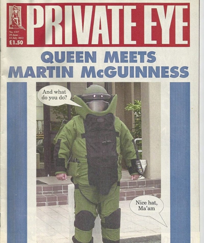 An edition of Private Eye marking Martin McGuinness&#39;s meeting with Queen Elizabeth in 2012 is just one of the items for sale online. Picture from eBay 