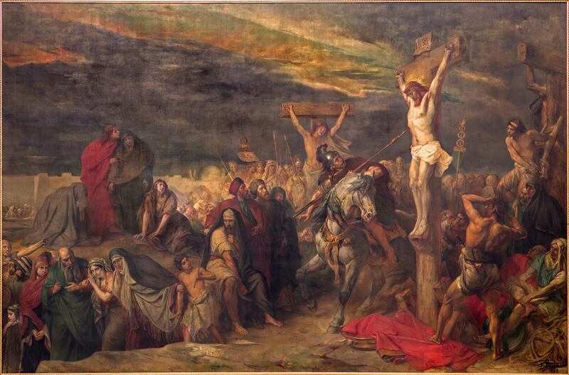 The crucifixion, painted here by Jean Francois Portaels
