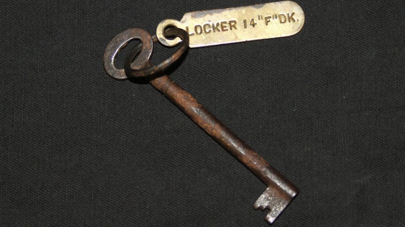 A small key used by Sidney Sedunary for a locker on the Titanic which has sold for &pound;85,000 at auction Picture by Henry Aldridge and Son/Press Association