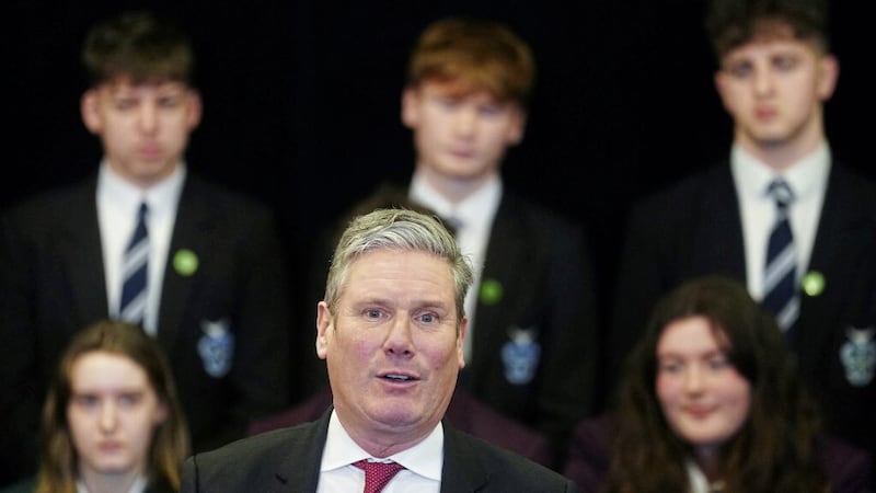 Labour leader, Sir Keir Starmer told pupils at St Columb&#39;s college he believed the Windsor Framework provided an opportunity to break the Stormont stalemate. Picture by Brian Lawless/PA Wire. 