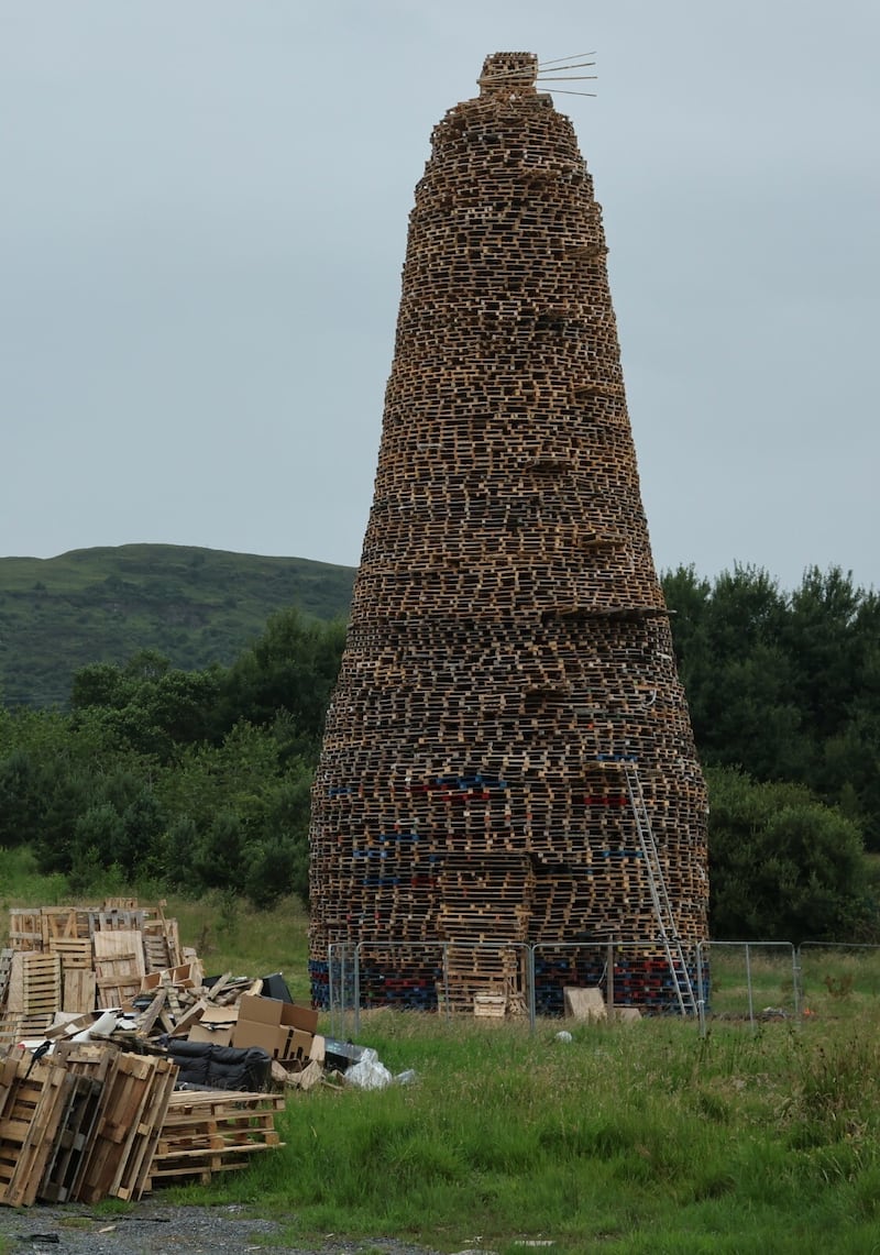 The bonfire site at Glencairn Way in north Belfast.