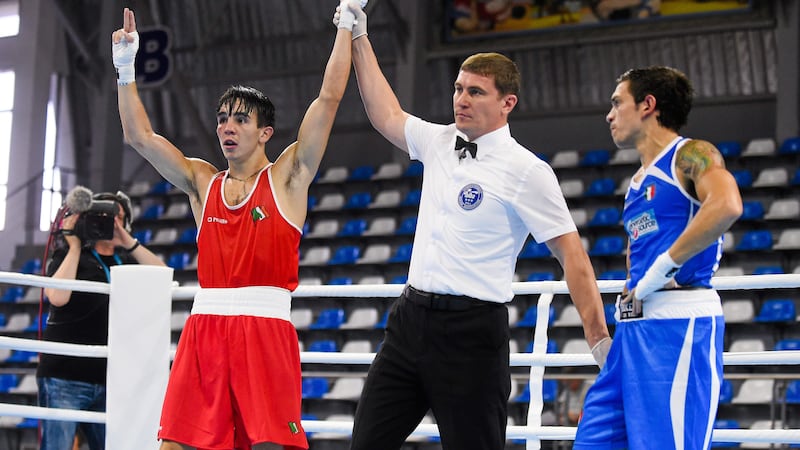 Ireland's Michael Conlan is announced the winner of Friday's semi-final bout against Francesco Maietta of Italy<br />Picture: Sportsfile