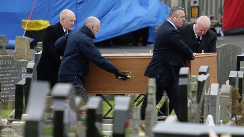 Daniel Rooney&#39;s body was exhumed from the family grave at Milltown Cemetery on Monday. Picture by Mal McCann 