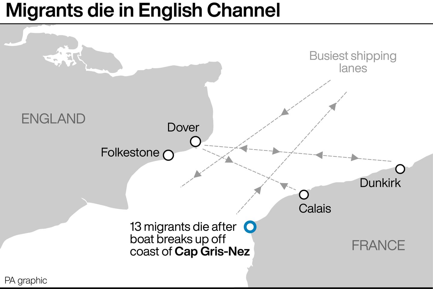 At least 12 migrants dead after boat sinks crossing Channel – The Irish ...