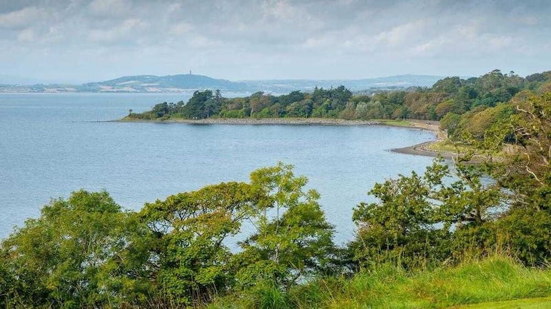 A view of the coastline from National Trust property, Mount Stewart in Co Down 