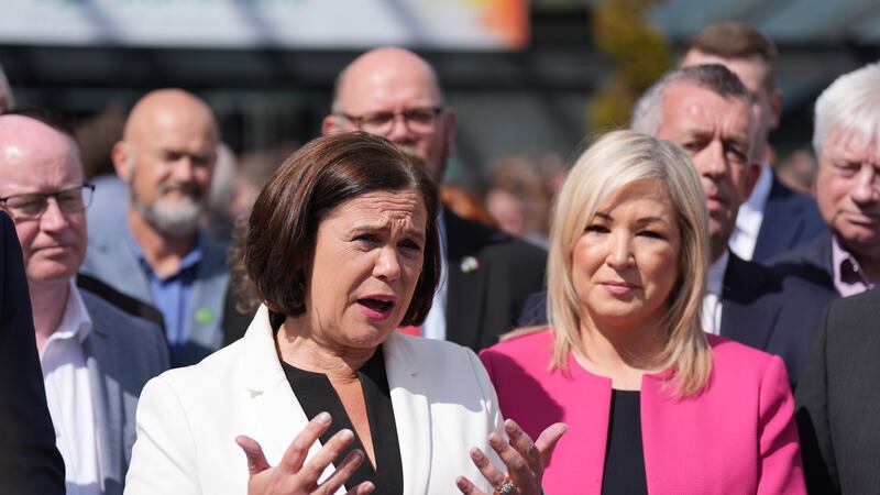 Sinn Fein leader Mary Lou McDonald (left) and Stormont First Minister Michelle O’Neill launch the party’s campaign for the local, European and Limerick mayoral elections at The Helix, Dublin City University