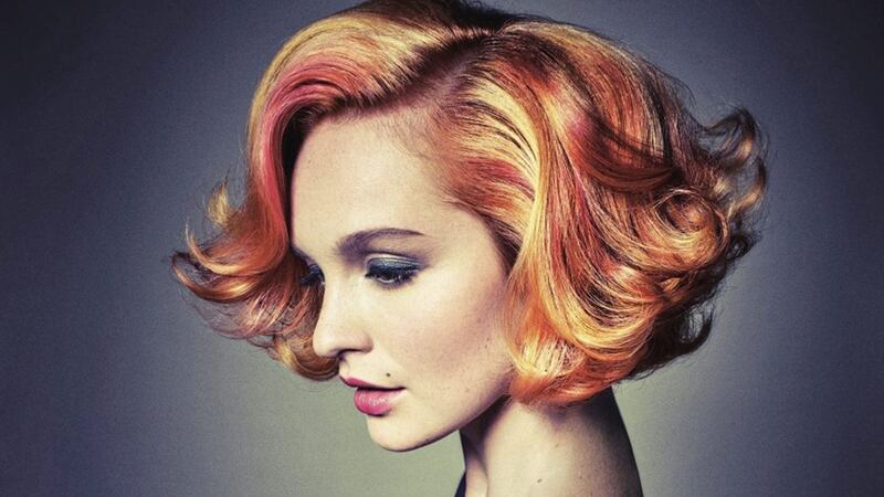 Model with salmon pink hair, courtesy of Schwarzkopf 