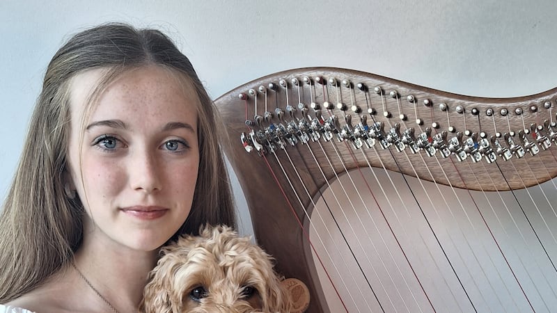 Niamh Noade (14), a singer and harpist from Lislea, will appear on Saturday's show