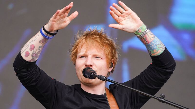 Ed Sheeran performs on the main stage during BBC Radio 1’s Big Weekend at the War Memorial Park (Ian West/PA)