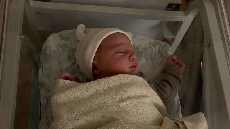 Ciaran Quinn was born at University Hospital Wishaw at 12.19am weighing 8lb 15oz.