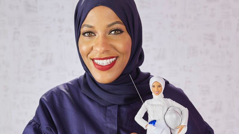 The American fencer has been presented with her own version of the famous doll.
