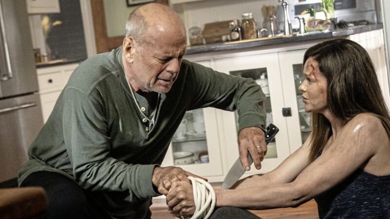 Bruce Willis as Frank and Lydia Hull as Jan in Survive The Night 