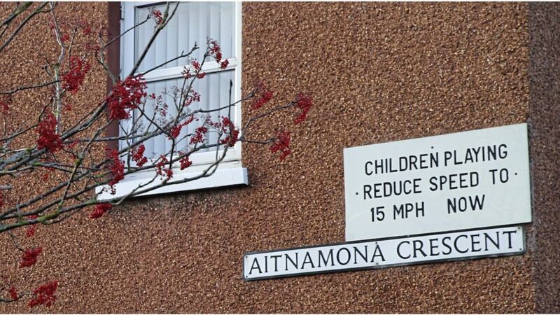 The teenager was shot at Aitnamona Crescent in West Belfast on Sunday. Picture by Hugh Russell. 