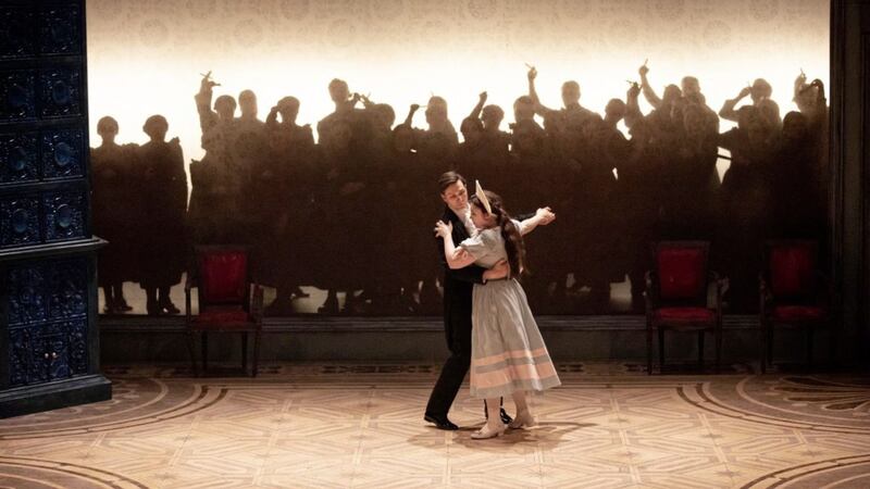 Samuel Dale Johnson as Onegin and Natalya Romaniw as Tatyana in Scottish Opera&#39;s production of Eugene Onegin at the Grand Opera House, Belfast Picture: James Glossop 