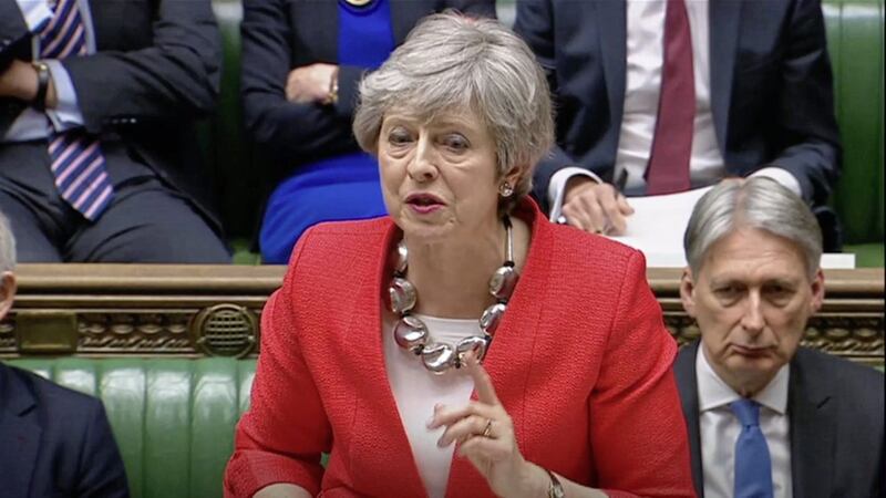 Prime Minister Theresa May speaks during the Brexit debate in the House of Commons, London Picture by House of Commons/PA 