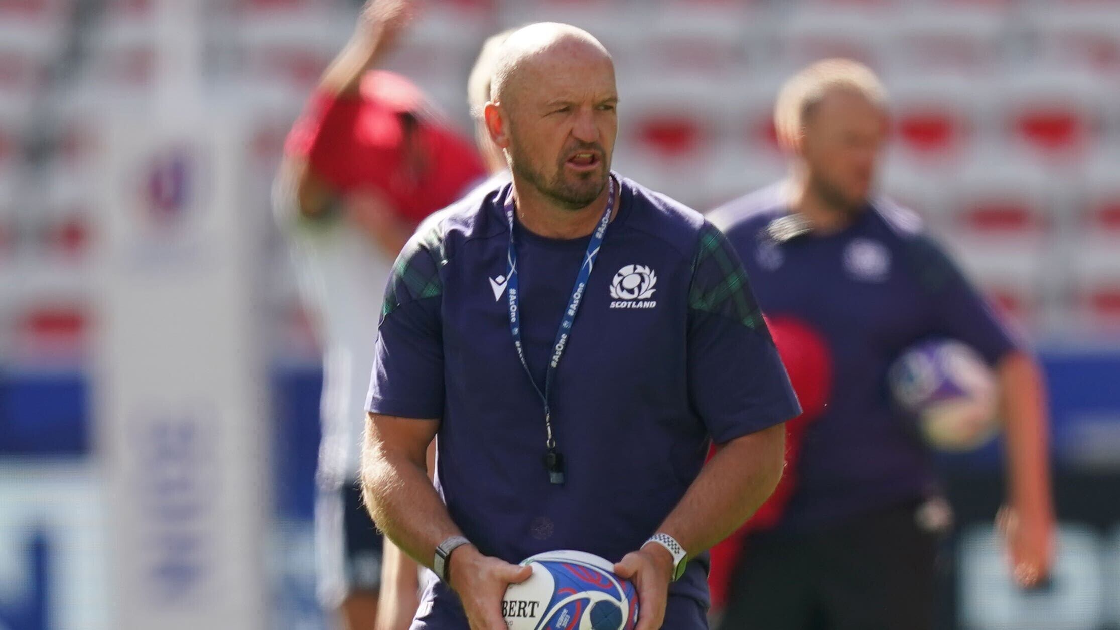 Gregor Townsend watches his team train at Stade de Nice on Saturday (Adam Davy/PA)
