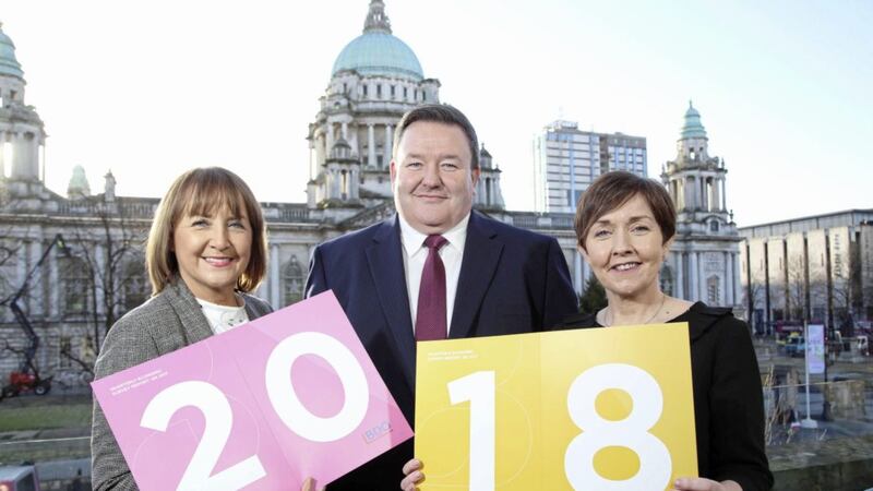 Ann McGregor, chief executive of Northern Ireland Chamber; Brian Murphy, managing partner at BDO and economist Maureen O&rsquo;Reilly pictured following the publication the latest Northern Ireland Chamber/BDO Quarterly Economic Survey findings 