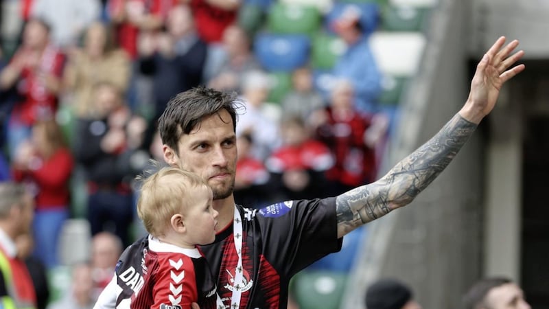Saturday's Irish Cup final was Declan Caddell's last game for Crusaders&nbsp;