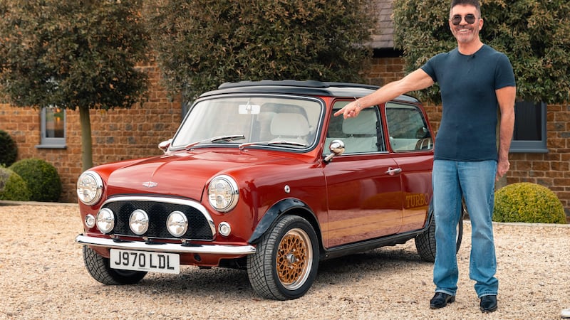 Simon Cowell with his electric classic Mini (David Brown Automotive)