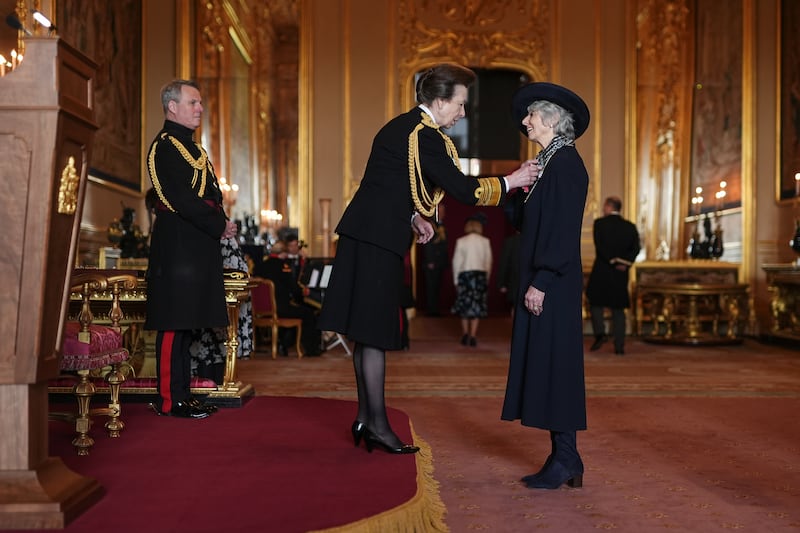 Diana Parkes is made a CBE by the Princess Royal at Windsor Castle