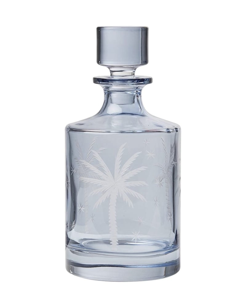 <strong>2. Palma Blue Glass Decanter, &pound;29.50, Oliver Bonas<br /></strong>Continuing the trend for palm prints and elegant decanters on home bars, this Palma blue vessel is tailor-made for all your drinking rituals, with just the right measure of wanderlust.