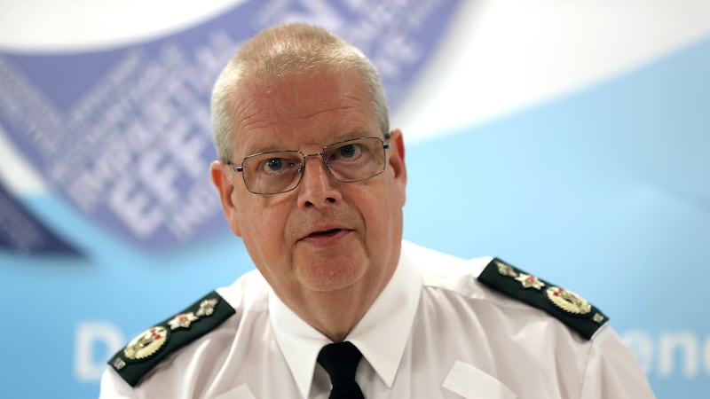 Police Service of Northern Ireland (PSNI) Chief Constable Simon Byrne spoke after an emergency meeting of the Northern Ireland Policing Board (Liam McBurney/PA)