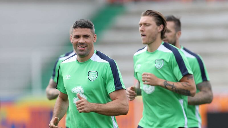 Republic of Ireland's Jonathan Walters during a training session at the Stade de Montbauron&nbsp;