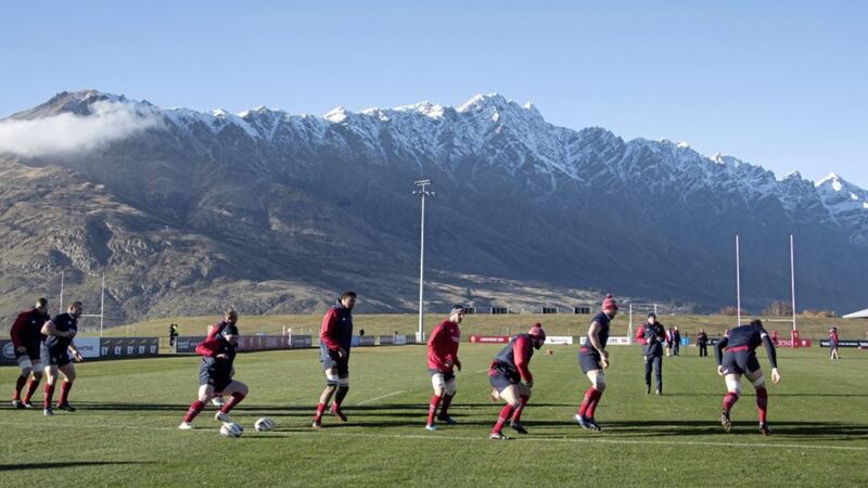 Lions players train in Queenstown yesterday Picture by PA 