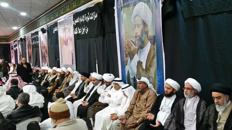 Mourners gather for Sheikh Nimr al-Nimr in al-Awamiya, Saudi Arabia. Al-Nimr and 46 others were executed in Saudi Arabia on Saturday the largest mass execution carried out by the kingdom in three and a half decades