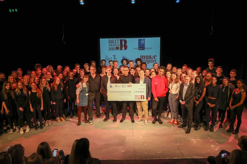 Mind, Music Support and The BRIT School BRITs Cheque presentation