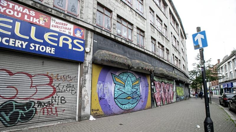 Derelict and empty properties on Belfast&#39;s North Street, which is included in the Tribeca proposals. Picture by Hugh Russell. 