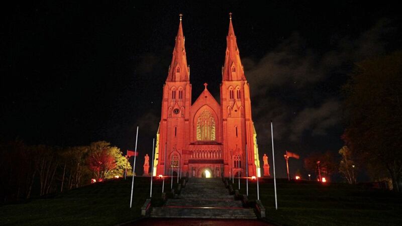 St Patrick's Cathedral in Armagh, bathed in red light for last year's Red Wednesday, raising awareness of those persecuted and martyred for their faith. It will be marked this year on Wednesday November 25