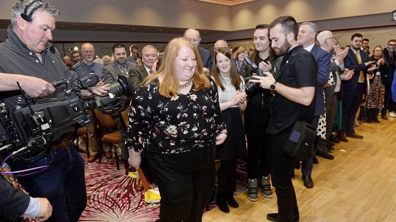 Alliance leader Naomi Long at the party&#39;s annual conference at the Stormont Hotel in Belfast. Picture by Arthur Allison 