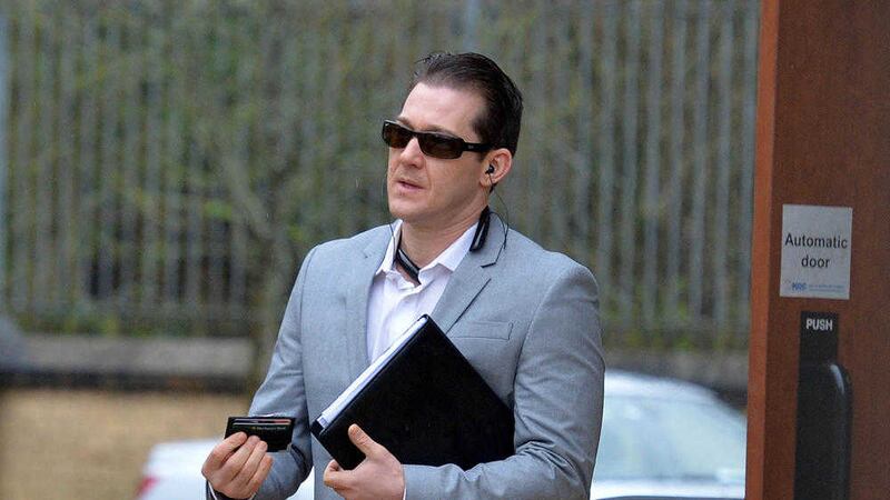 Airline crackers accused Jeremiah Mathis Thede arrives at Antrim Court earlier this week 