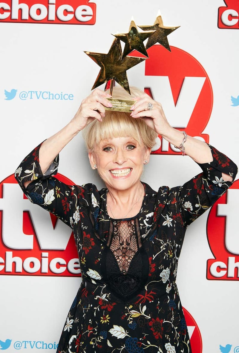 Dame Barbara Windsor with her Outstanding Contribution to Television Award at the TV Choice Awards 2016 (Nicky Johnston/PA)