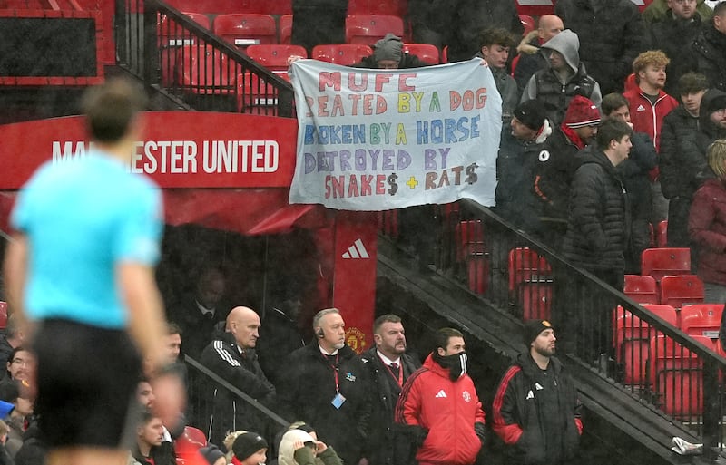 Manchester United fans displayed their dismay