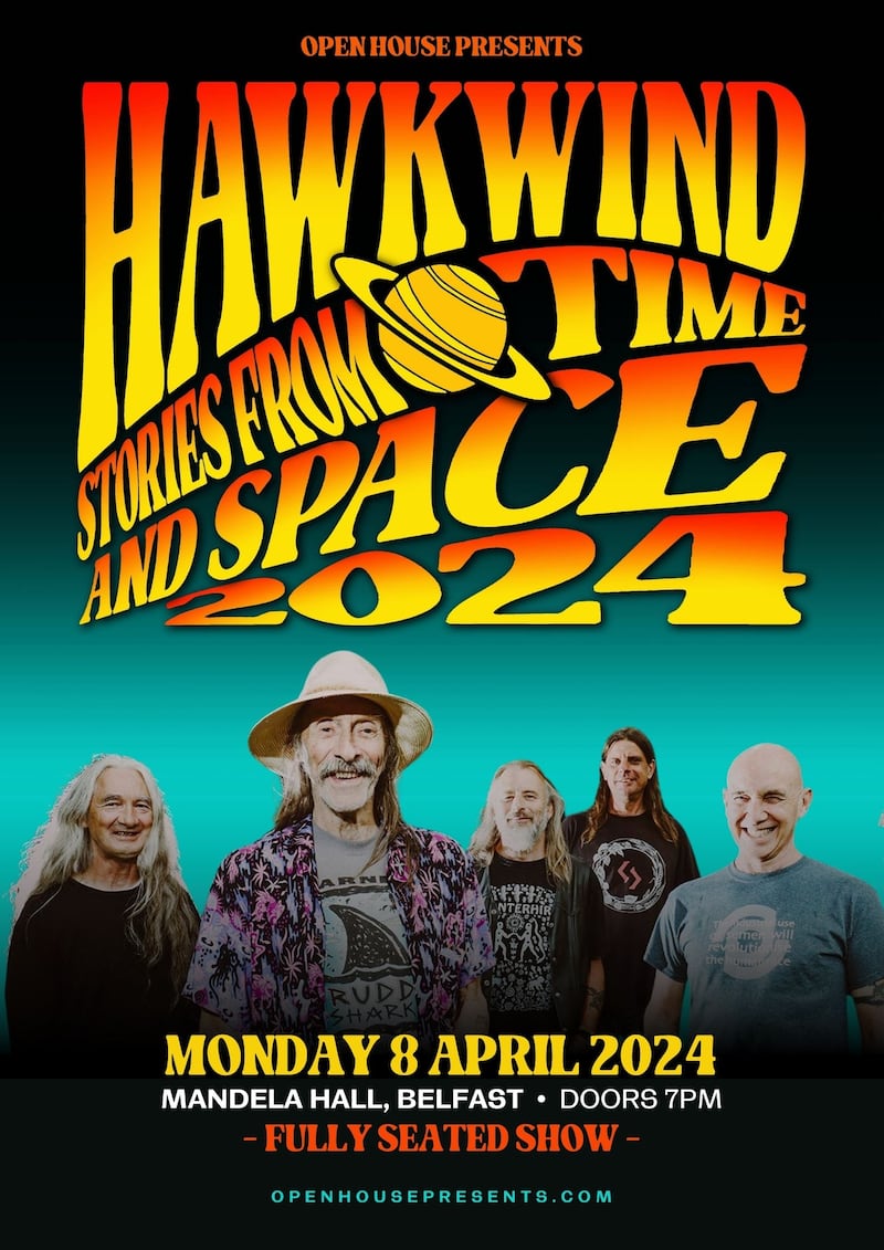 The poster for Hawkwind's Belfast show in April 2024