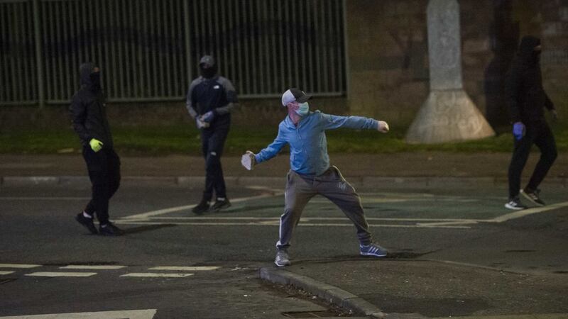 Loyalist youths clash with police in the North Queen Street/Tigers Bay area of north Belfast. Generations of young people in Northern Ireland have attempted to use violence to achieve their demands&nbsp;