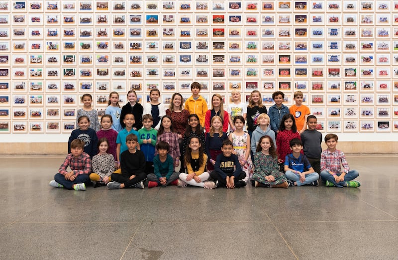 Children with their portraits at Tate Britain