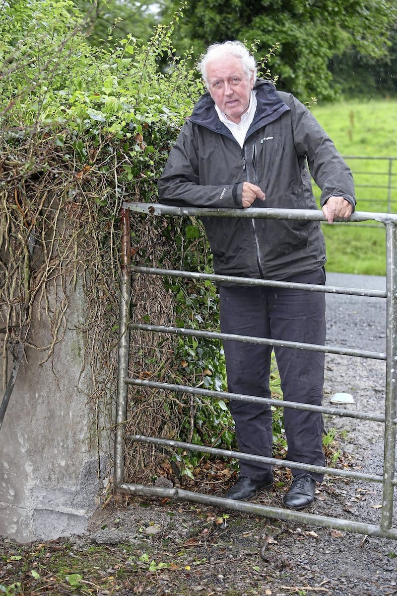 Independent Councilor John McCluskey at the scene of a explosion on the Wattlebridge Road, Co Fermanagh Picture Mal McCann. 