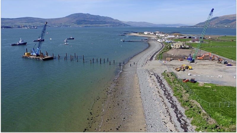 Work is continuing on building the terminals at Greencastle and Greenore ahead of the planned Carlingford Ferry launch in June 