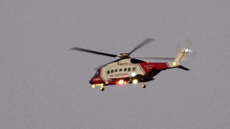 A Coastguard helicopter airlifting the 20-year-old German woman to hospital. Picture by Arthur Allison, Pacemaker 