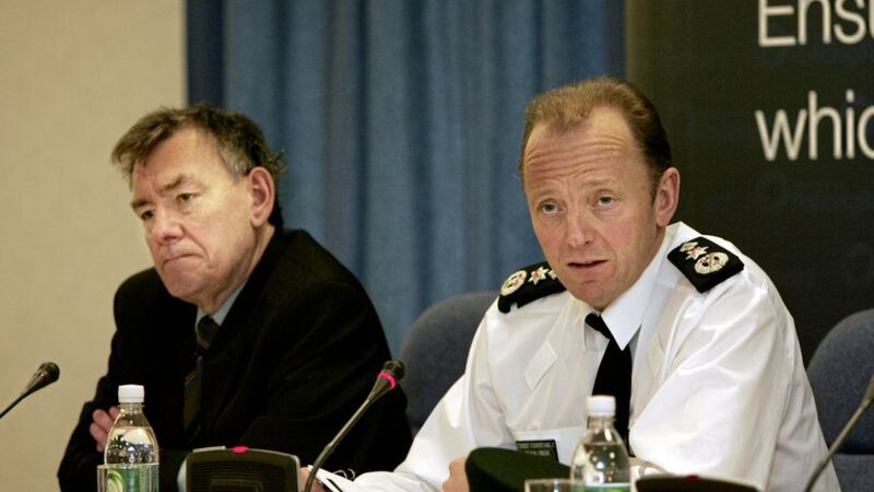 Former Northern Ireland Policing Board vice chairman Denis Bradley is pictured alongside then PSNI Chief Constable Sir Hugh Orde in 2006. Photo Mark Pearce/Pacemaker 