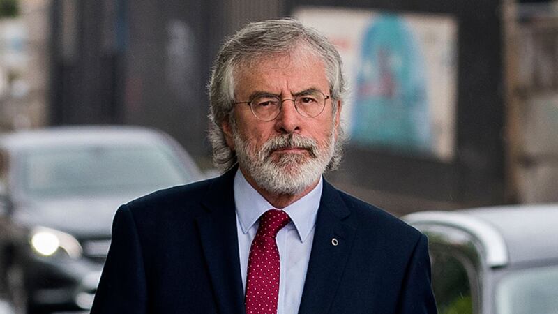 Gerry Adams pictured arriving at Laganside Court in Belfast ahead of giving evidence at the Ballymurphy inquest. Picture by Liam McBurney/PA Wire&nbsp;