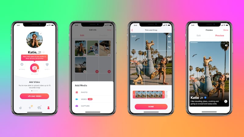 Tinder's update allows users to add videos to their profile