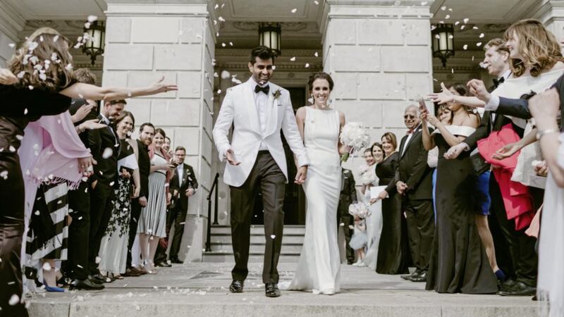 Fiona Keane and Saad Abbas were married at Parliament Buildings, Stormont. Picture from Millar Cole Photography 