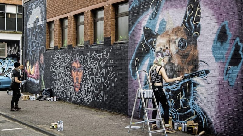 Over 50 new murals have been created by local and international artists taking part in 2021 &#39;Hit The North Street Art Festival&#39; 