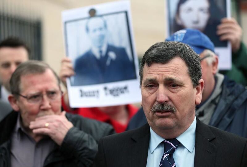 John Teggart (right), whose father Danny was shot dead by soldiers at Ballymurphy in 1971. Picture by Niall Carson, Press Association