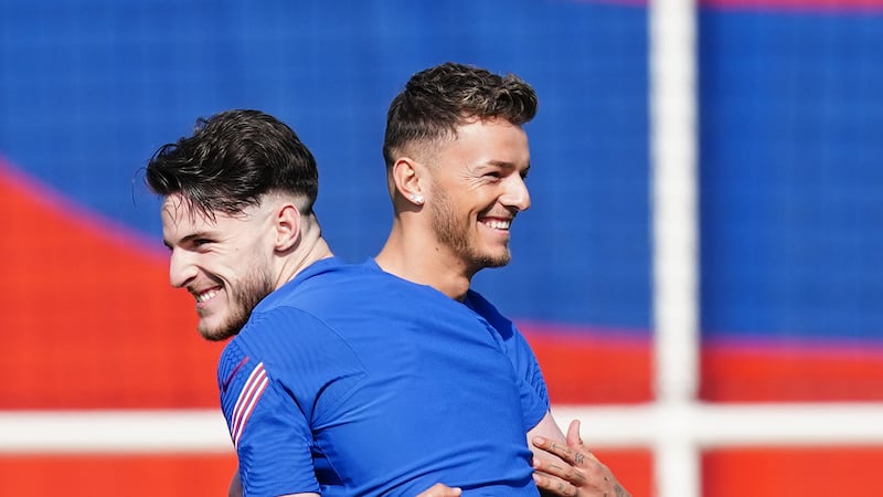 Declan Rice (left) hopes to convince Ben White (right) to make himself available for England